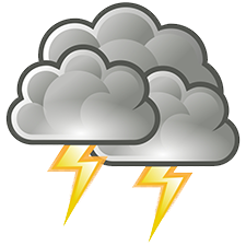 Image of a cloud with lightening below it.  Link goes to a Severe Weather Resources page