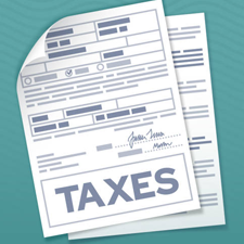 Graphic of tax forms